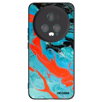 Picasee crna silikonska maskica za Honor Magic5 Pro - Blue Magma