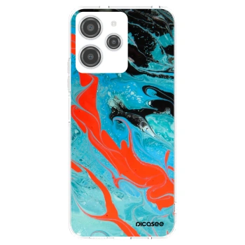 Picasee silikonska prozirna maskica za Xiaomi Redmi 12 4G - Blue Magma