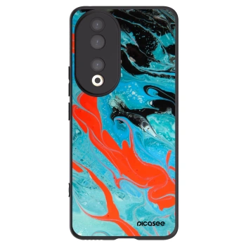 Picasee crna silikonska maskica za Honor 90 5G - Blue Magma