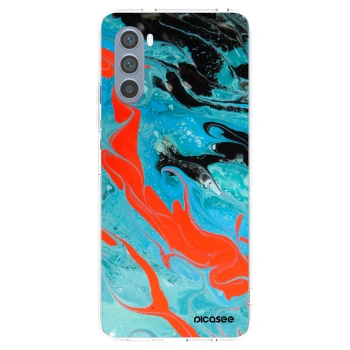 Picasee silikonska prozirna maskica za Motorola Moto G62 - Blue Magma