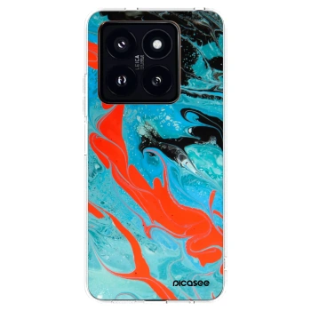 Picasee silikonska prozirna maskica za Xiaomi 14 Pro - Blue Magma