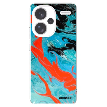 Picasee silikonska prozirna maskica za Xiaomi Redmi Note 13 Pro+ 5G - Blue Magma