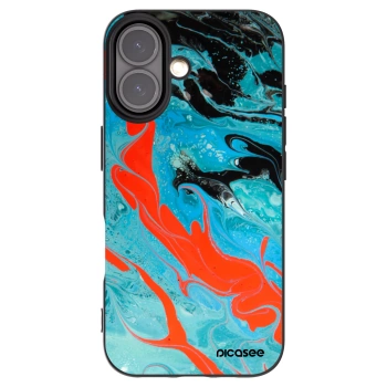 Picasee crna silikonska maskica za Apple iPhone 16 - Blue Magma