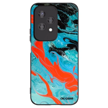 Picasee crna silikonska maskica za Honor 200 Lite - Blue Magma