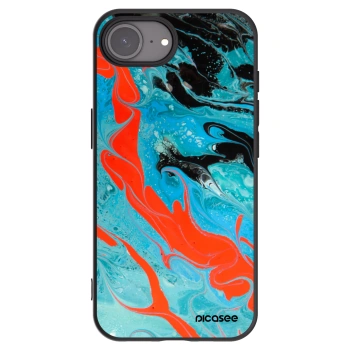 Picasee crna silikonska maskica za Apple iPhone 16e - Blue Magma