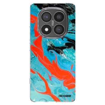 Picasee silikonska prozirna maskica za Xiaomi Redmi Note 14 Pro+ 5G - Blue Magma