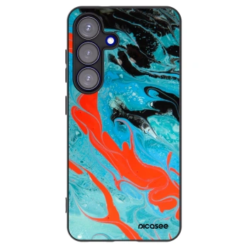 Picasee crna silikonska maskica za Samsung Galaxy S25 5G - Blue Magma