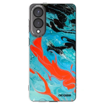 Picasee silikonska prozirna maskica za Samsung Galaxy S25 Edge 5G - Blue Magma