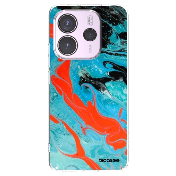Picasee silikonska prozirna maskica za Xiaomi Redmi Note 14 4G - Blue Magma