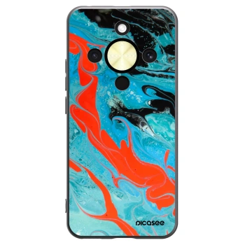 Picasee crna silikonska maskica za Honor Magic8 Lite 5G - Blue Magma