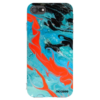 Picasee silikonska prozirna maskica za Apple iPhone 8 - Blue Magma