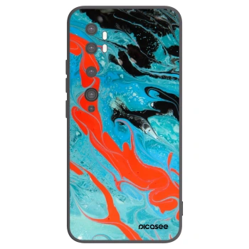 Picasee crna silikonska maskica za Xiaomi Mi Note 10 (Pro) - Blue Magma
