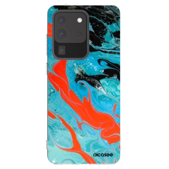 Picasee silikonska prozirna maskica za Samsung Galaxy S20 Ultra 5G G988F - Blue Magma