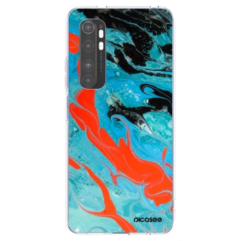 Picasee silikonska prozirna maskica za Xiaomi Mi Note 10 Lite - Blue Magma