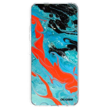 Picasee silikonska prozirna maskica za Xiaomi Redmi Note 9S - Blue Magma