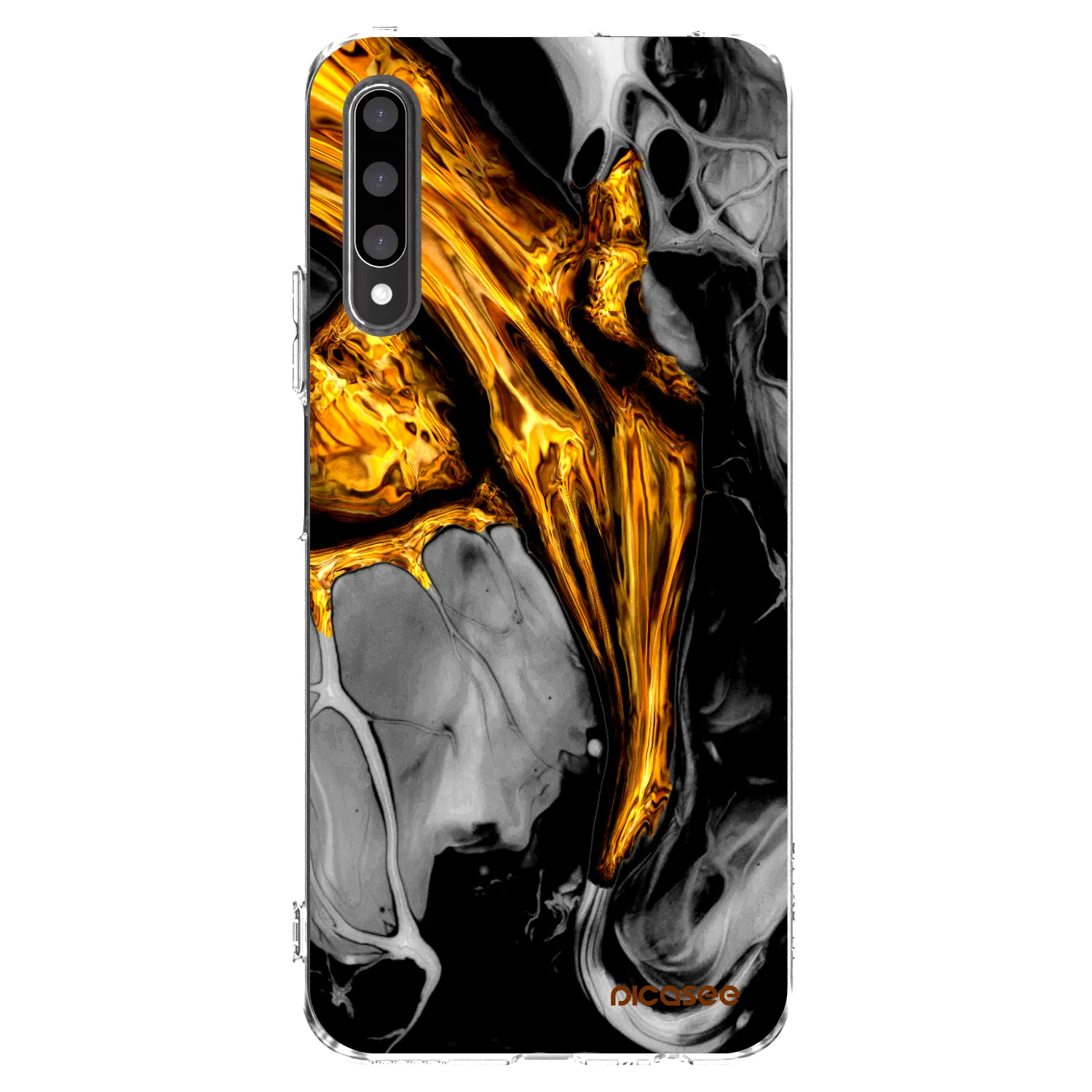 Picasee silikonska prozirna maskica za Honor 9X Pro - Black Gold
