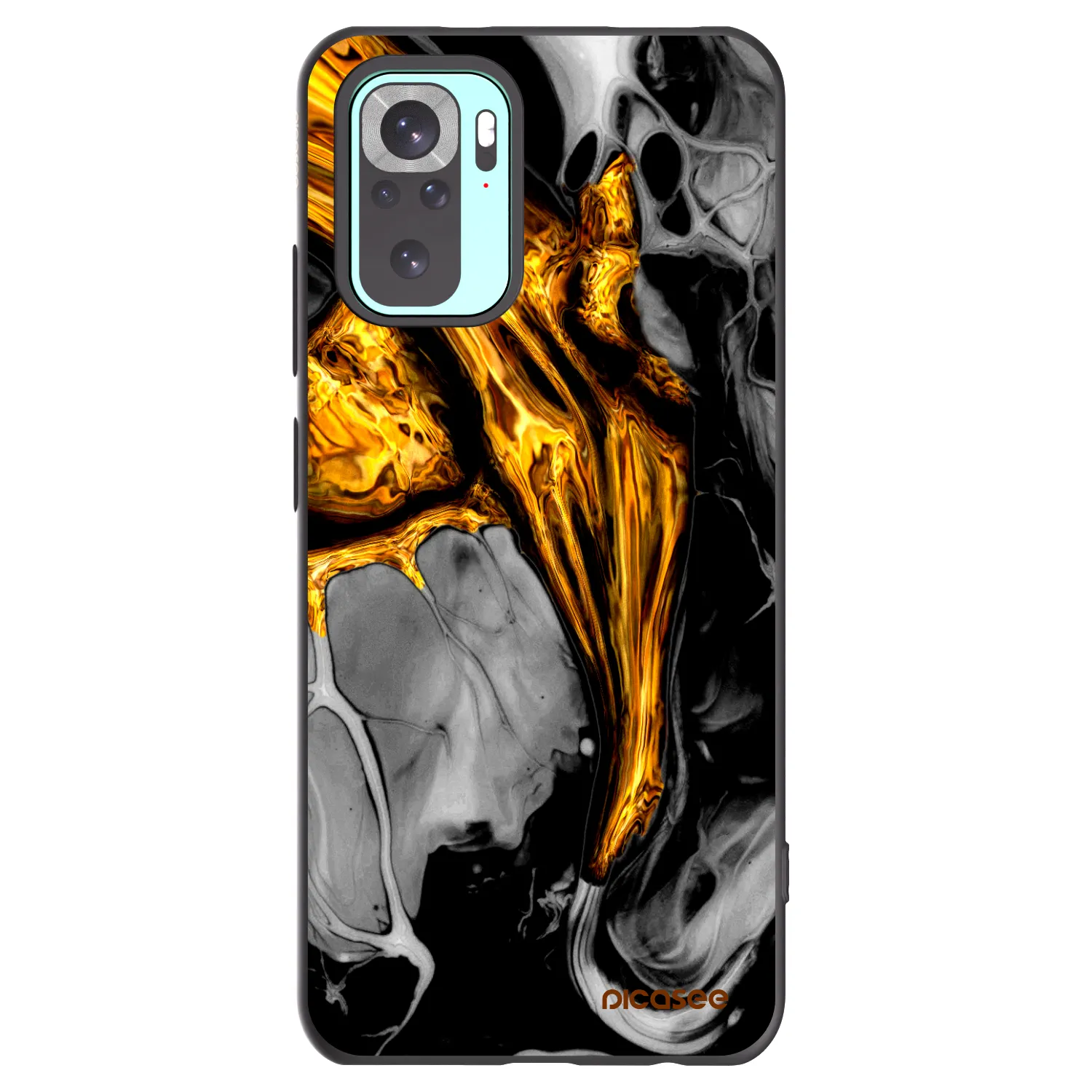 Picasee crna silikonska maskica za Xiaomi Redmi Note 10 Pro - Black Gold