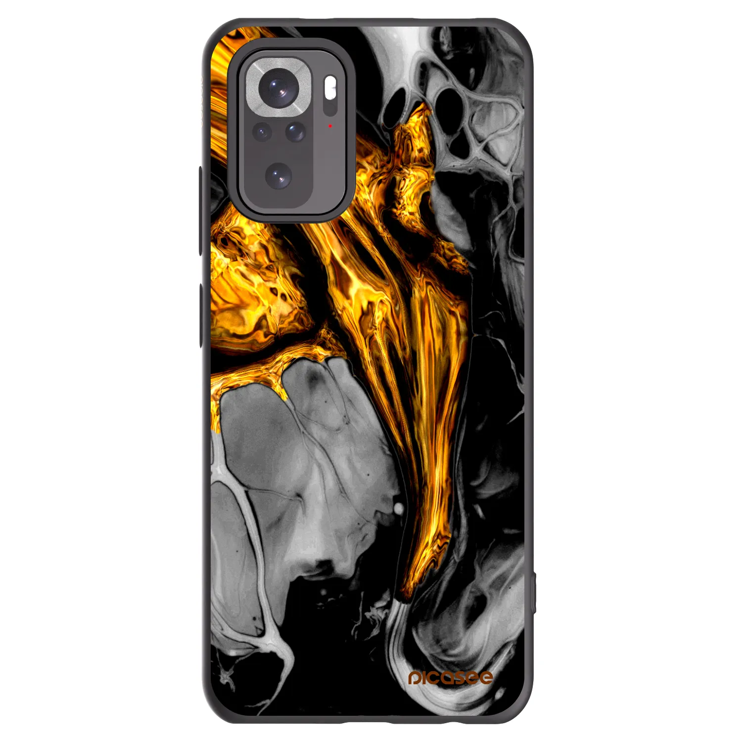 Picasee crna silikonska maskica za Xiaomi Redmi Note 10S - Black Gold