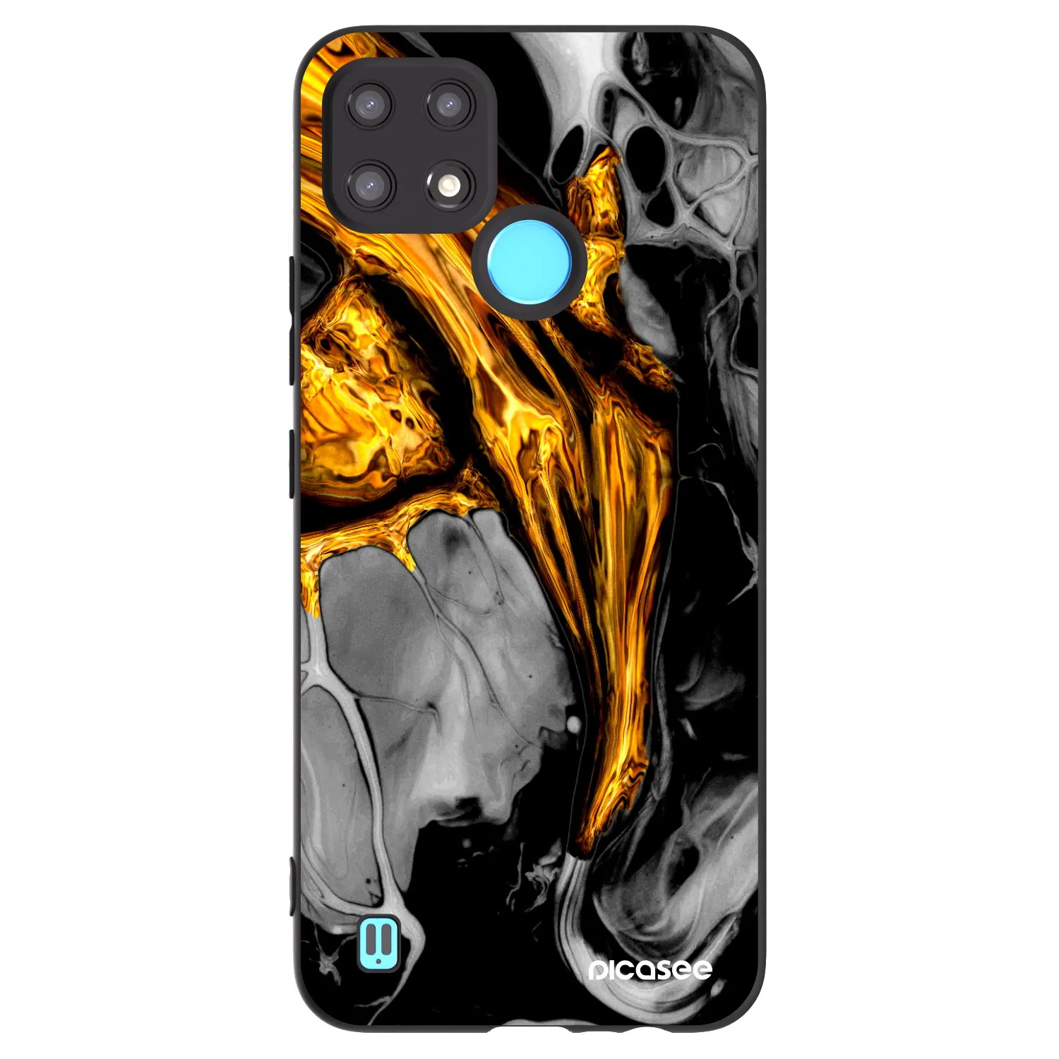 Picasee crna silikonska maskica za Realme C21 - Black Gold