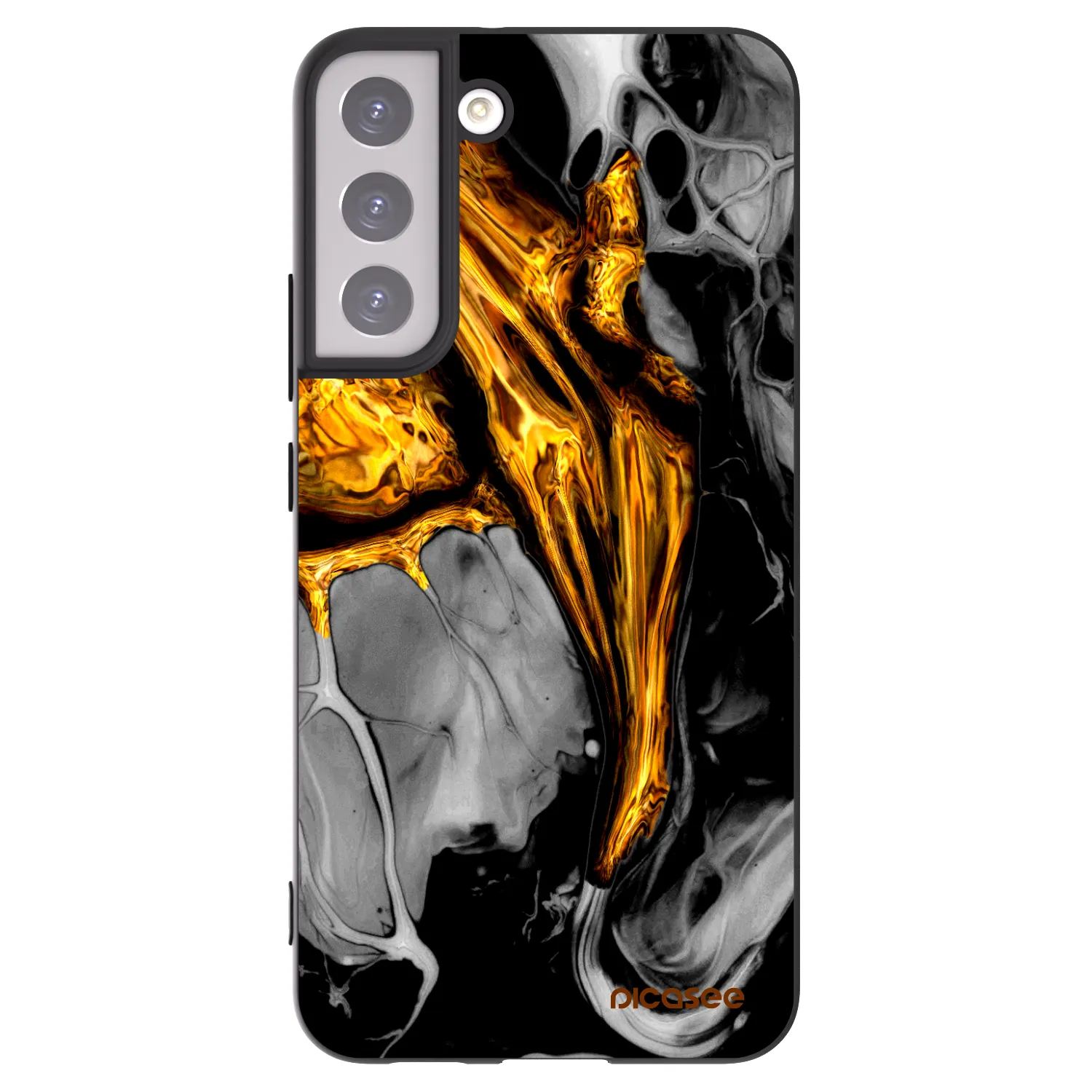 Picasee crna silikonska maskica za Samsung Galaxy S22+ 5G - Black Gold