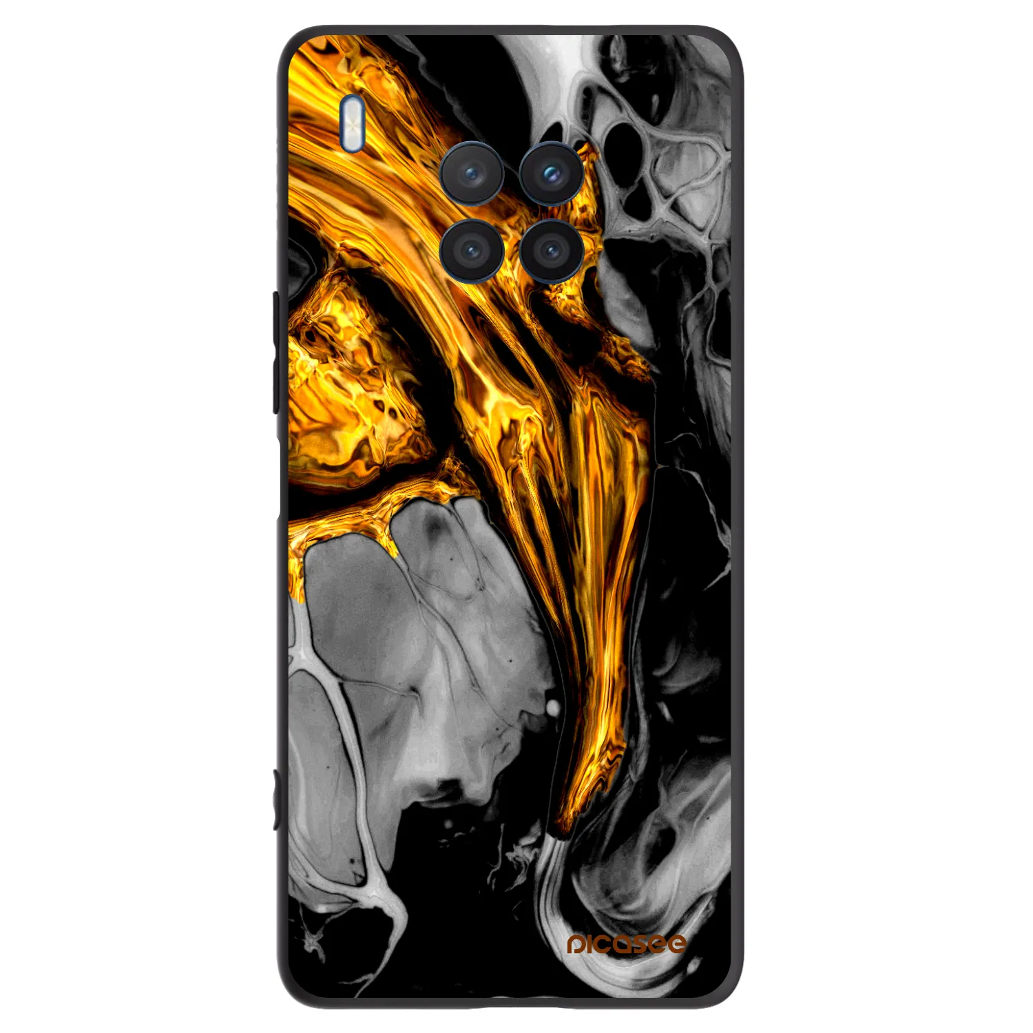 Picasee crna silikonska maskica za Honor 50 Lite - Black Gold