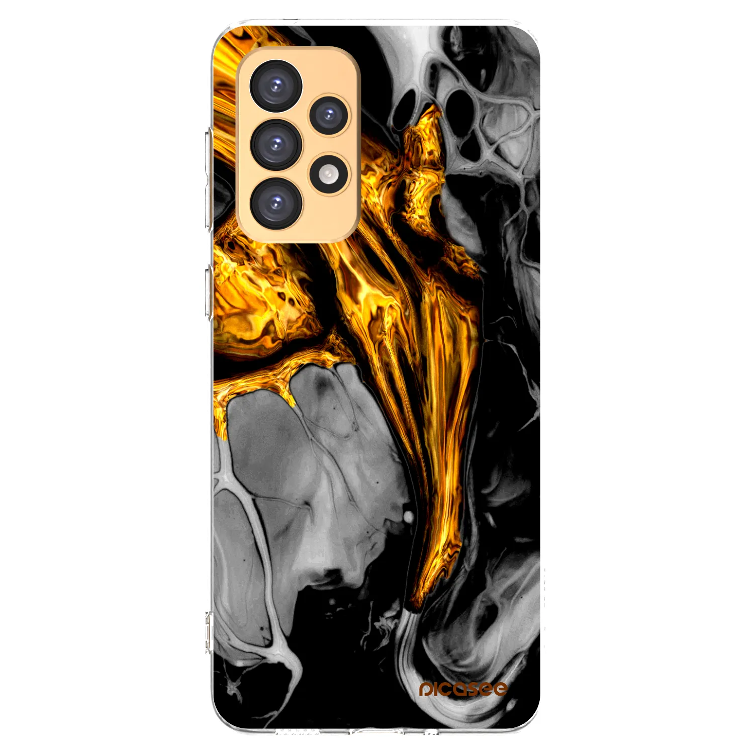 Picasee silikonska prozirna maskica za Samsung Galaxy A33 5G A336 - Black Gold