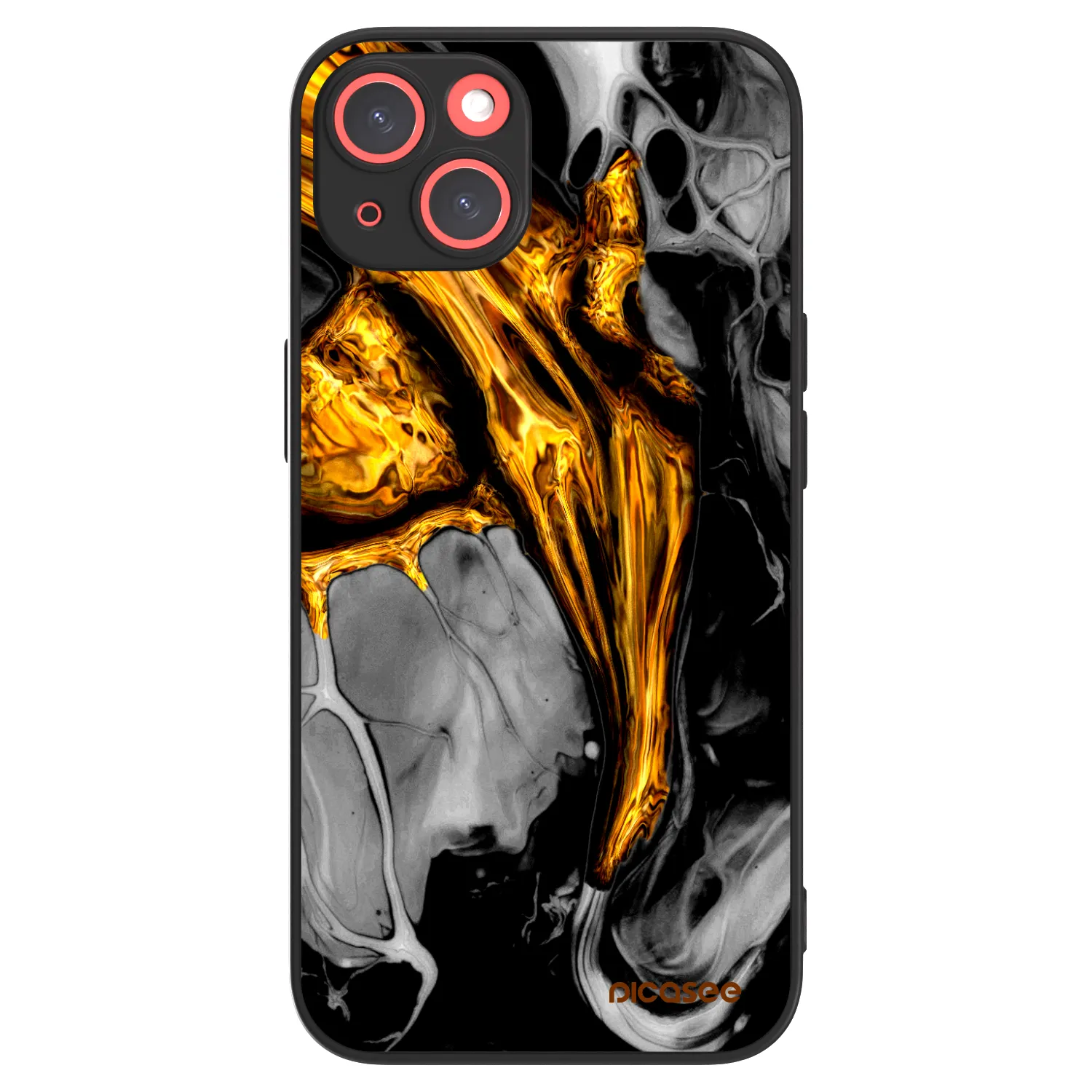 Picasee ULTIMATE CASE MagSafe za Apple iPhone 13 - Black Gold