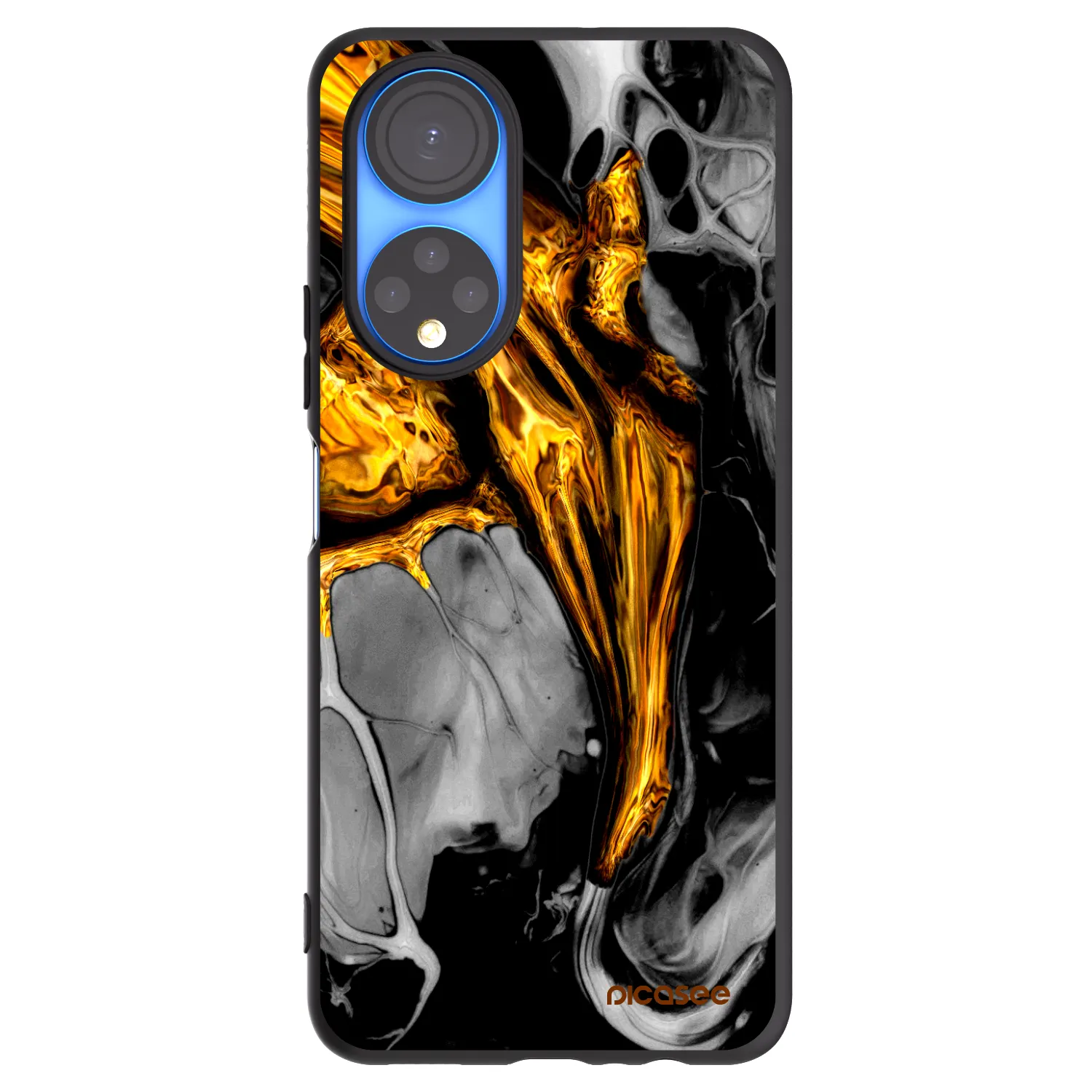 Picasee crna silikonska maskica za Honor X7 - Black Gold