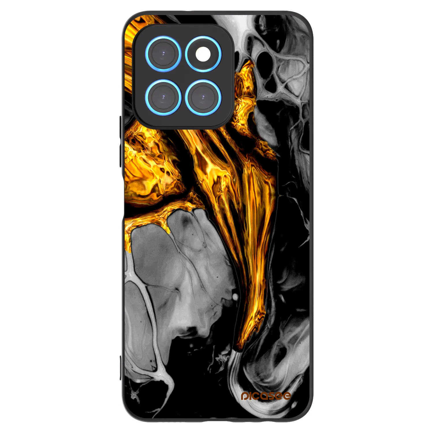 Picasee crna silikonska maskica za Honor X8 5G - Black Gold