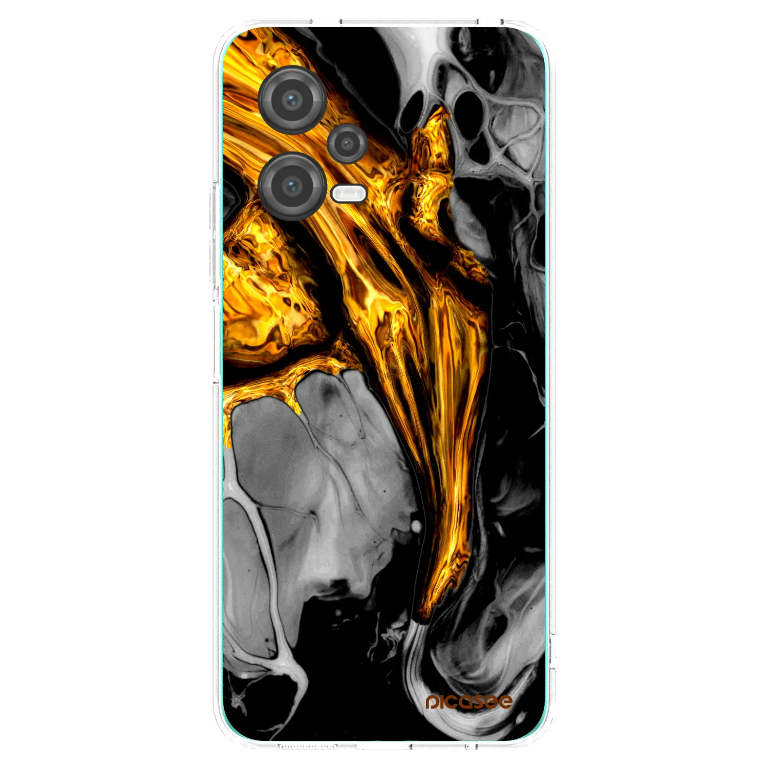 Picasee silikonska prozirna maskica za Xiaomi Poco X5 - Black Gold