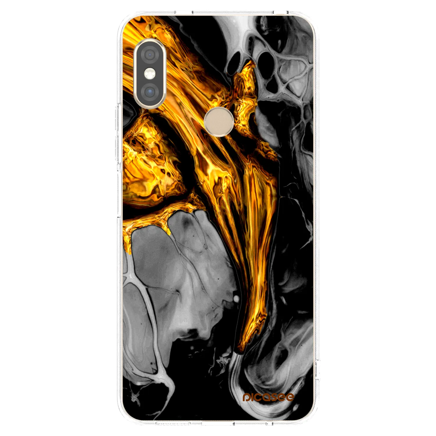 Picasee silikonska prozirna maskica za Xiaomi Redmi Note 5 Global - Black Gold