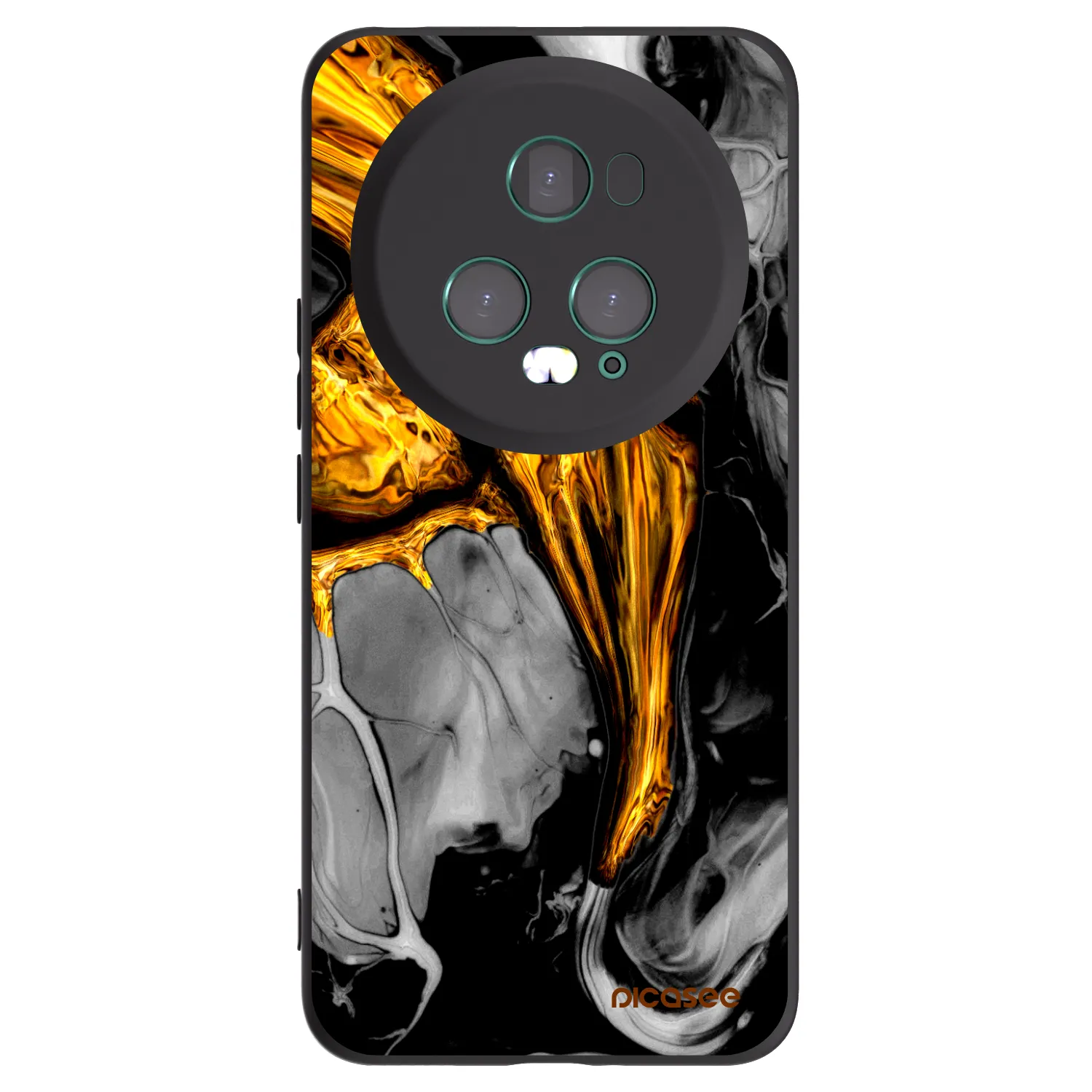 Picasee crna silikonska maskica za Honor Magic5 Pro - Black Gold