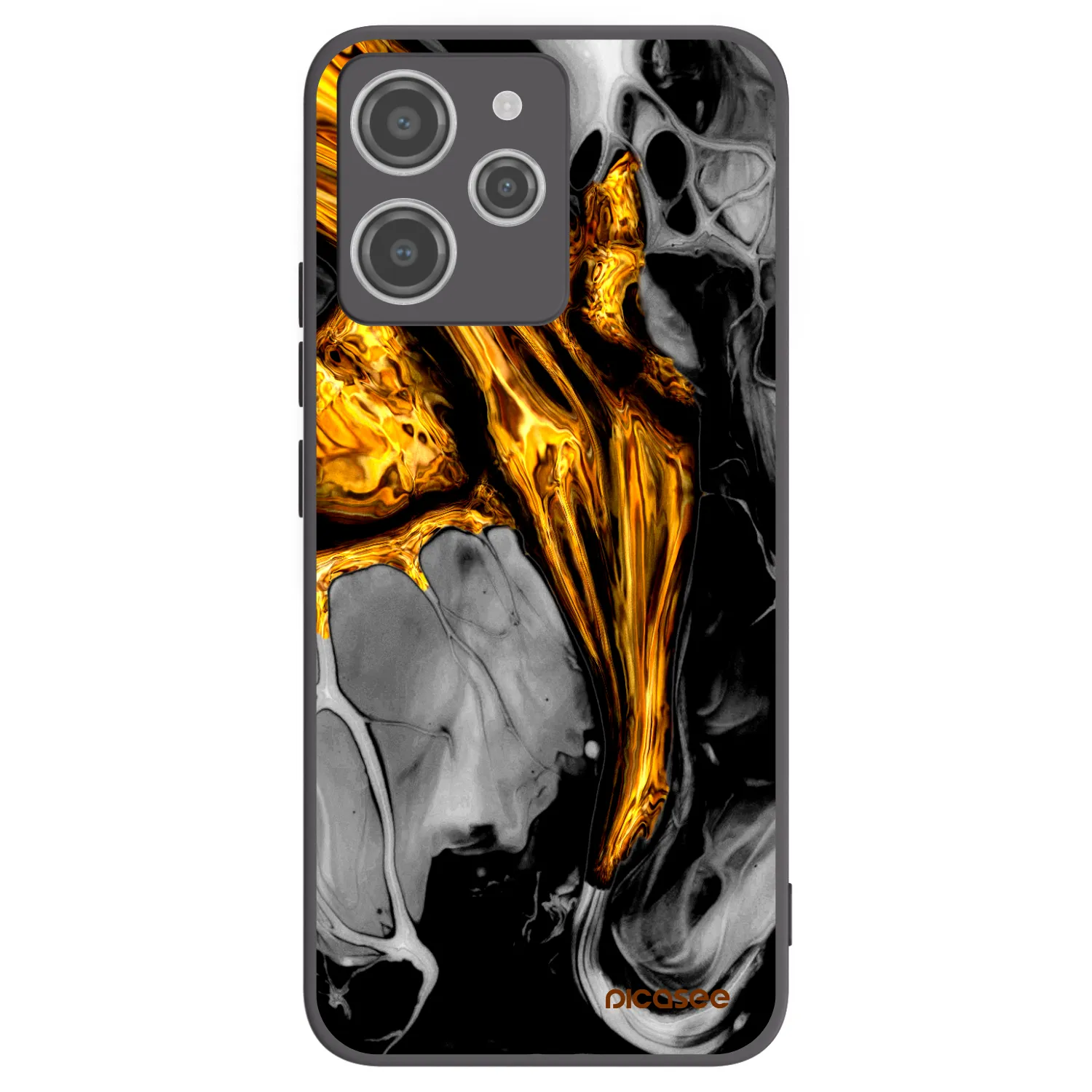 Picasee crna silikonska maskica za Xiaomi Redmi 12 4G - Black Gold