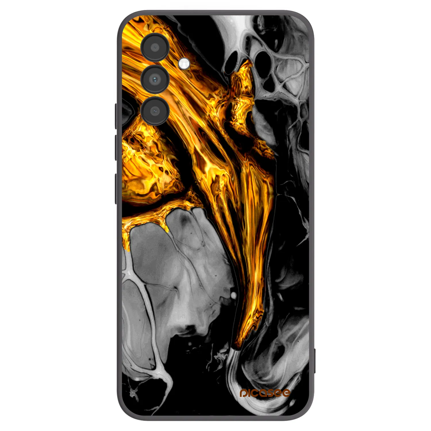 Picasee crna silikonska maskica za Samsung Galaxy A04s A047F - Black Gold