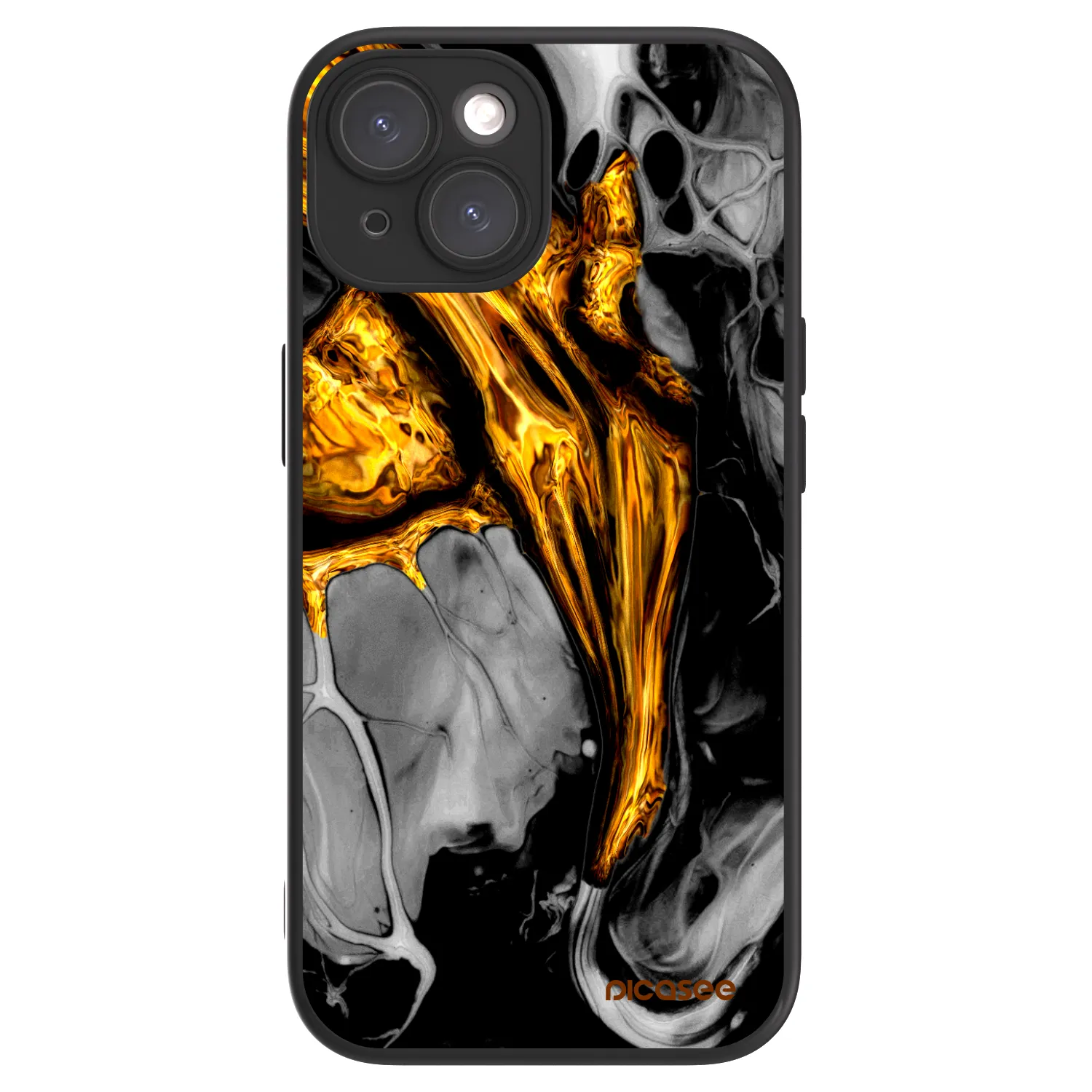 Picasee ULTIMATE CASE MagSafe za Apple iPhone 15 - Black Gold