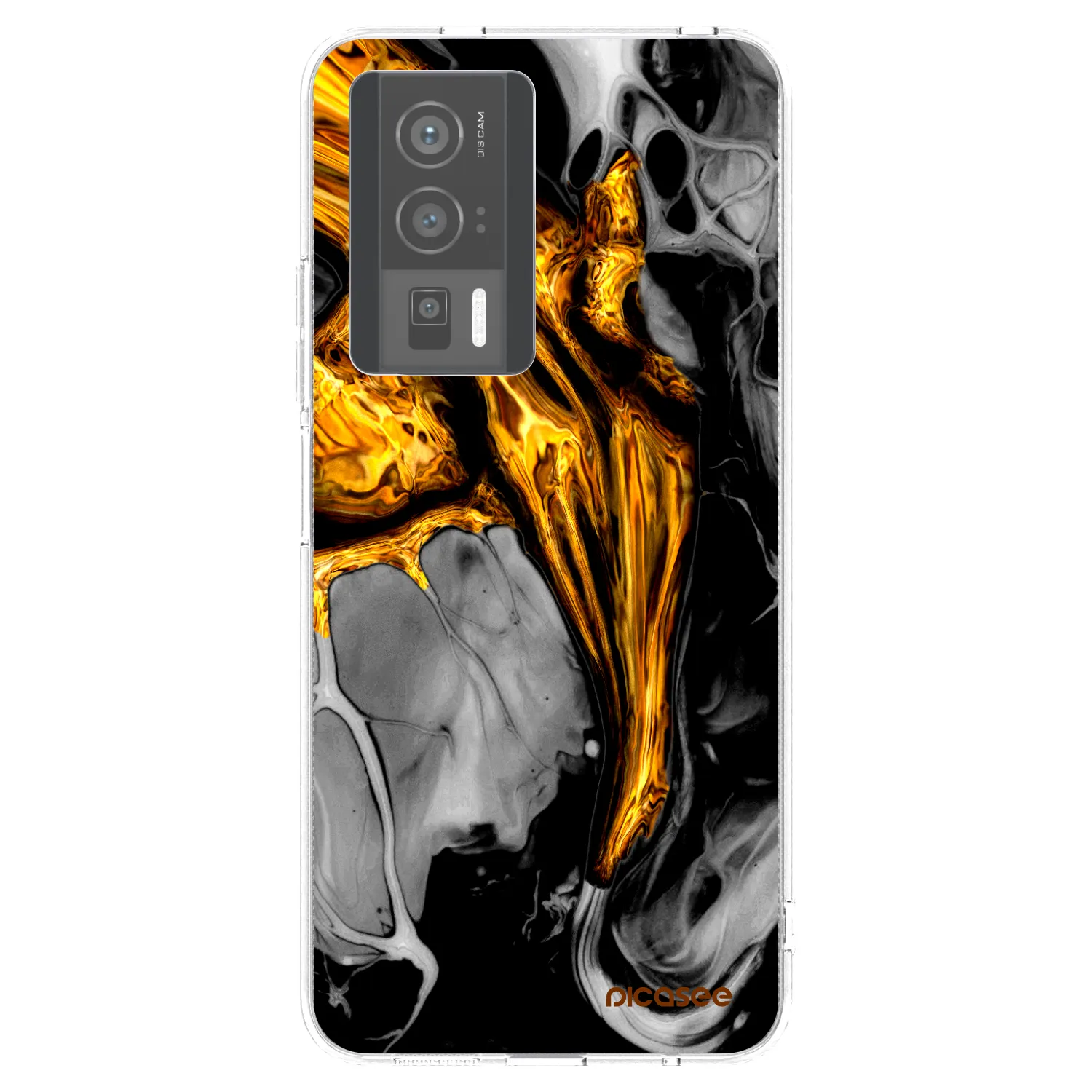 Picasee silikonska prozirna maskica za Xiaomi Poco F5 Pro 5G - Black Gold