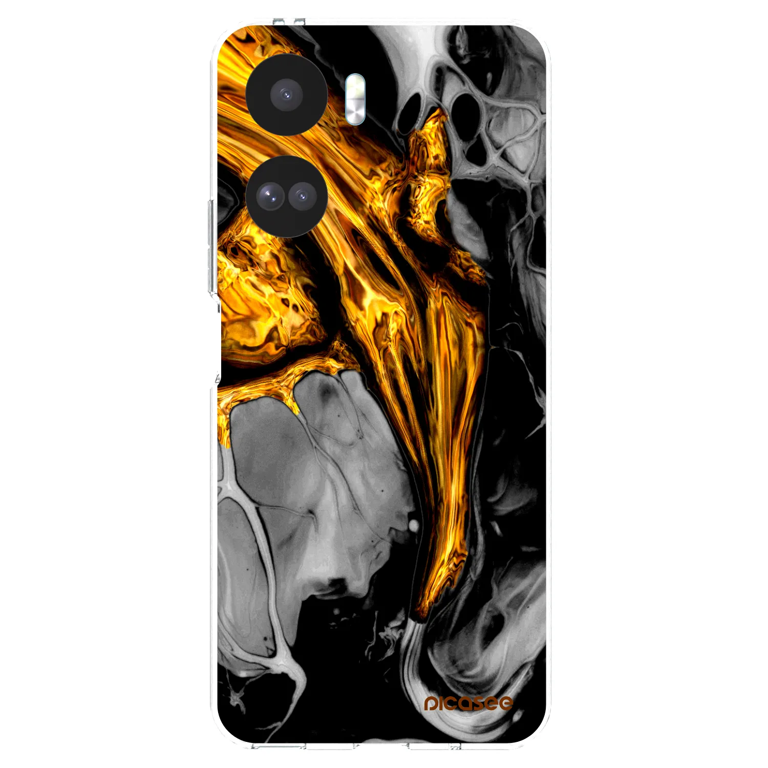 Picasee silikonska prozirna maskica za Honor 90 Lite 5G - Black Gold