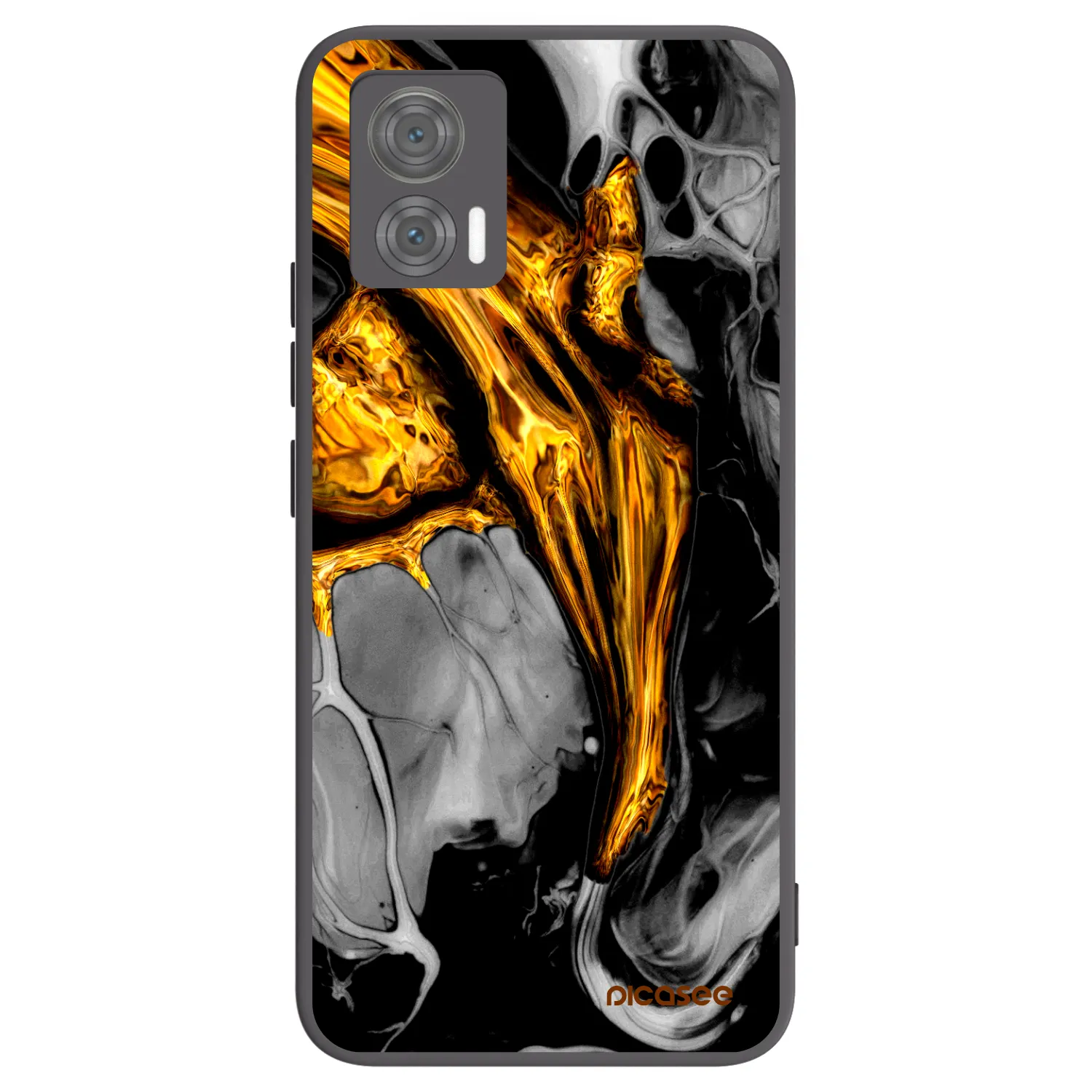 Picasee crna silikonska maskica za Motorola Edge 30 Neo - Black Gold