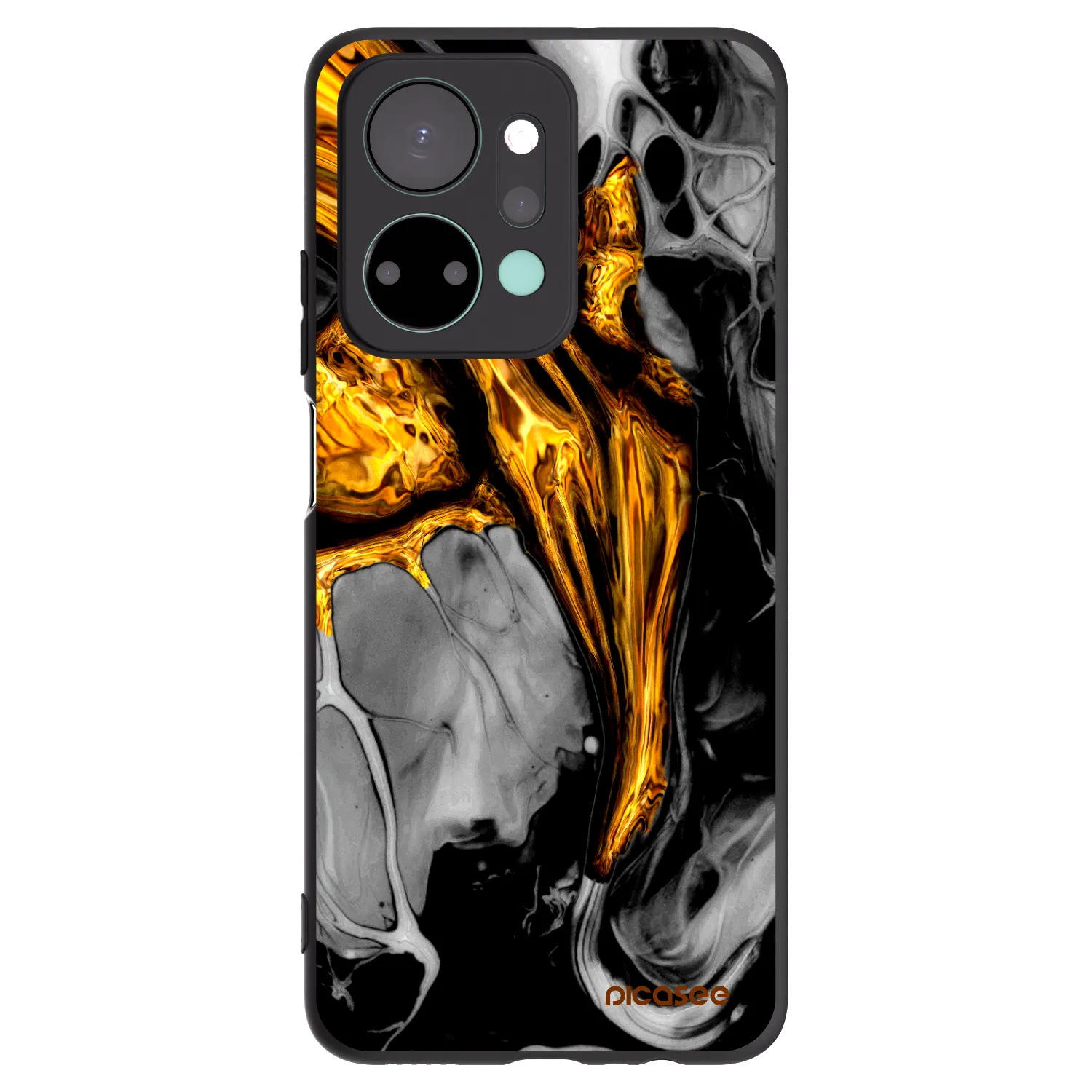 Picasee crna silikonska maskica za Honor X7a - Black Gold