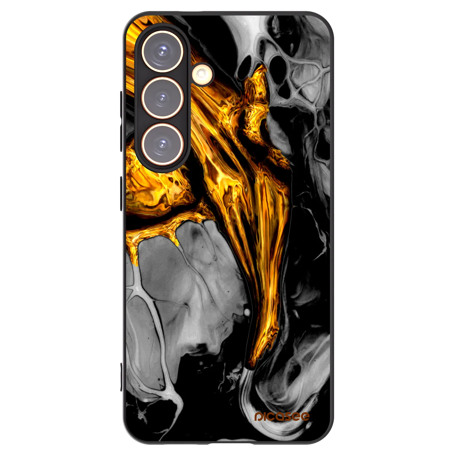 Picasee crna silikonska maskica za Samsung Galaxy S24 S921B 5G - Black Gold
