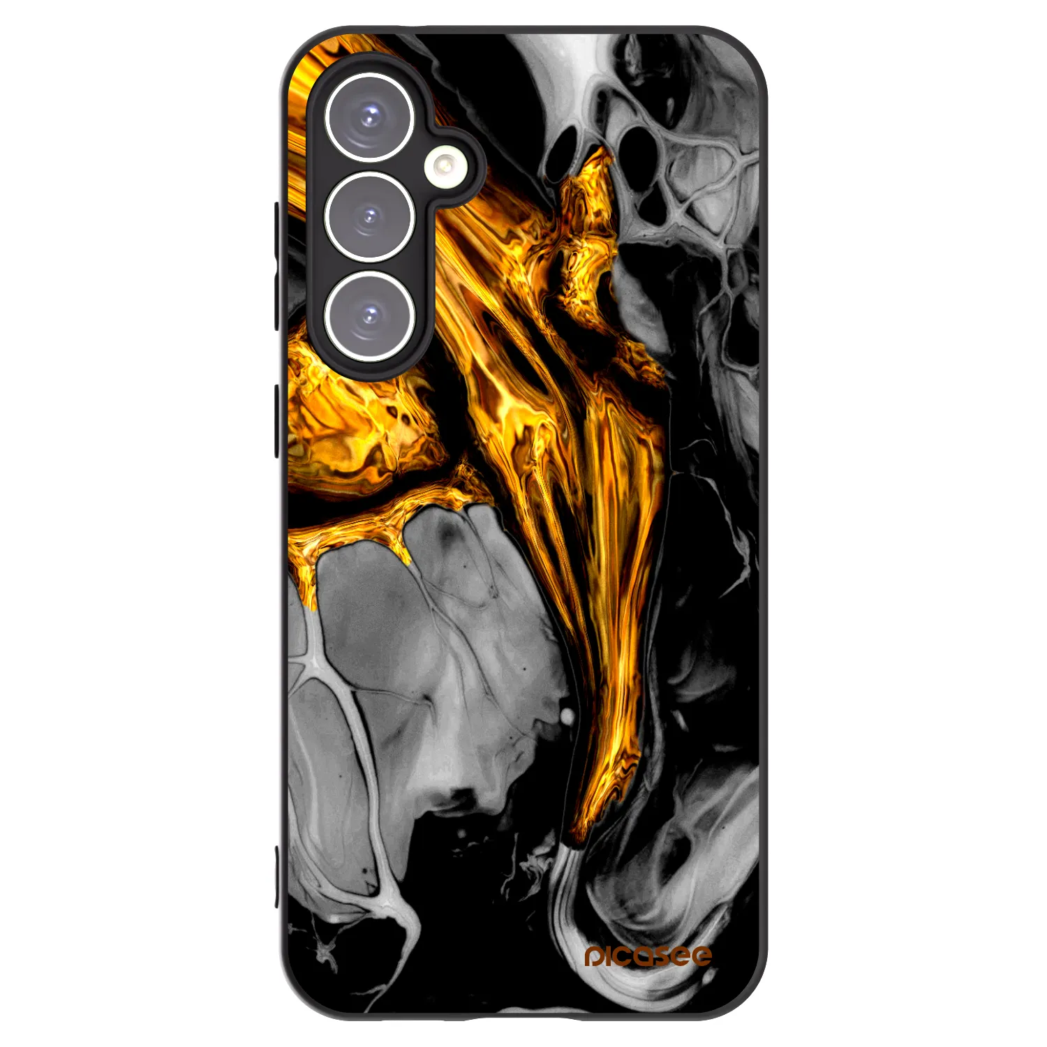 Picasee crna silikonska maskica za Samsung Galaxy S23 FE S711B - Black Gold