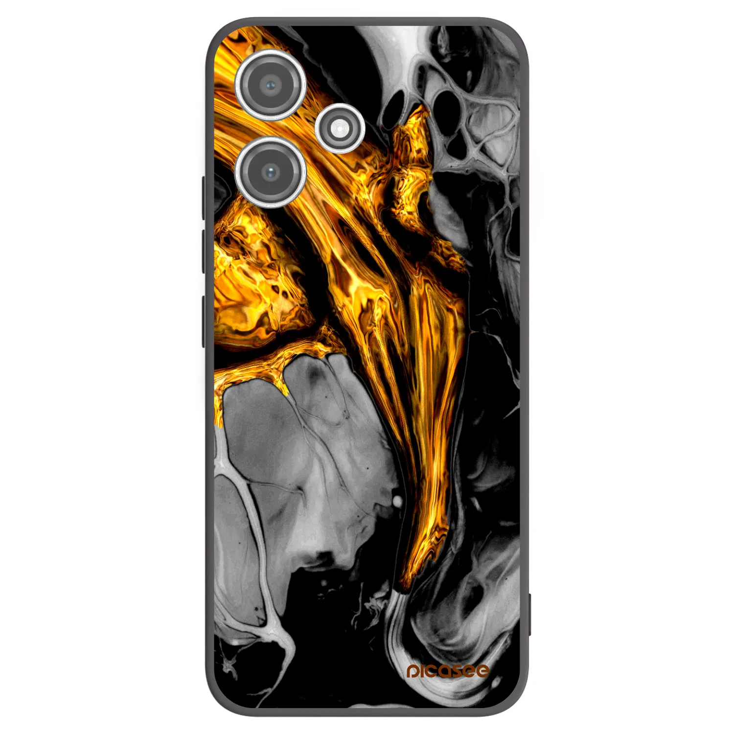 Picasee crna silikonska maskica za Xiaomi Redmi 12 5G - Black Gold