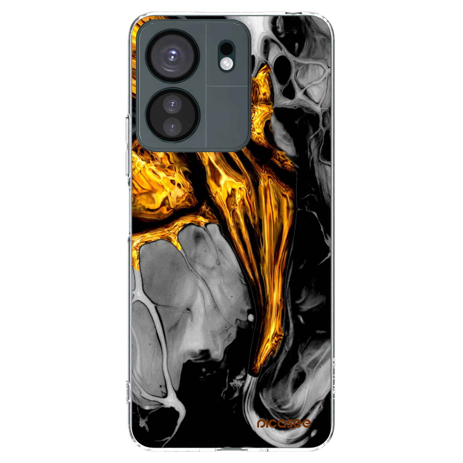 Picasee silikonska prozirna maskica za Xiaomi Redmi 13C 4G - Black Gold