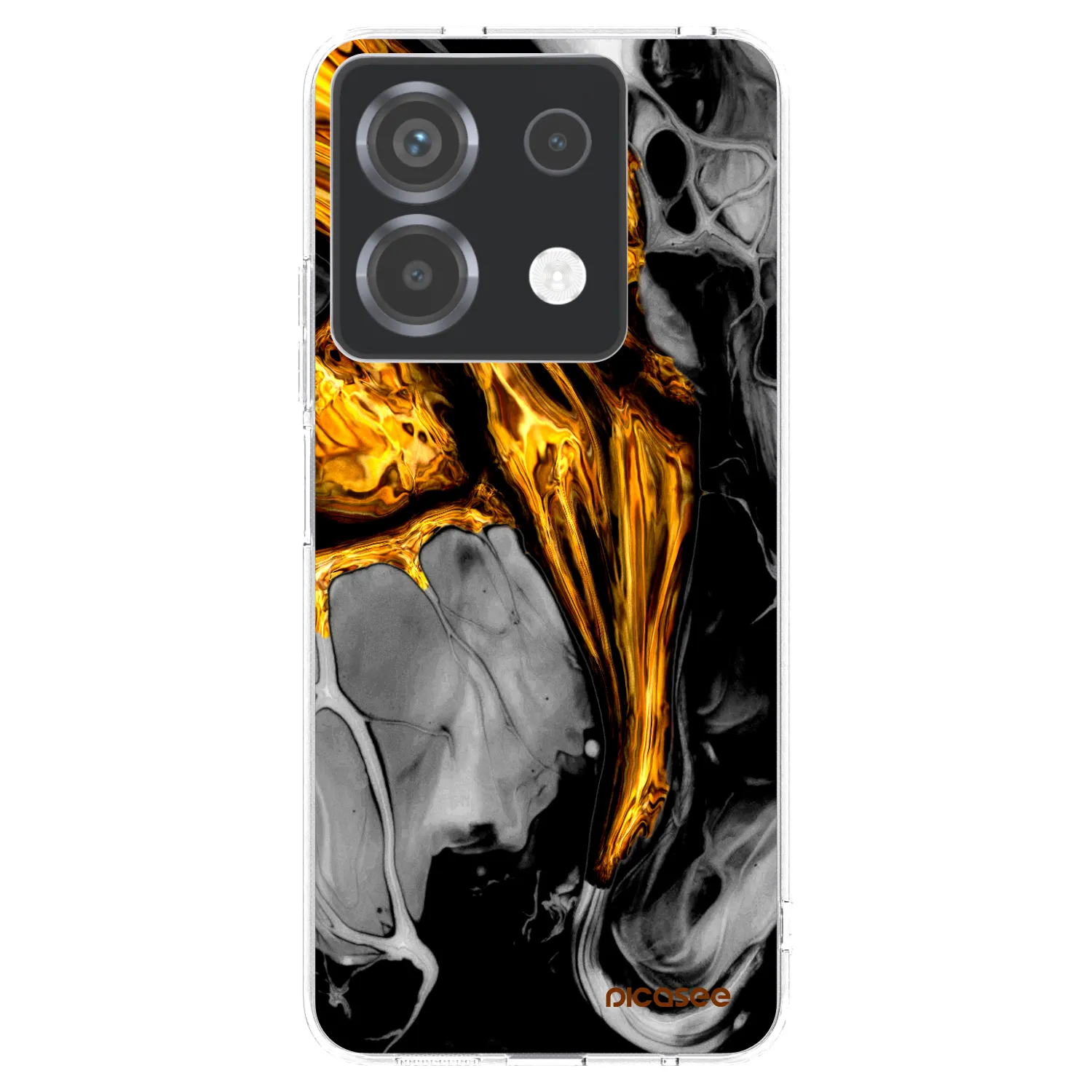 Picasee silikonska prozirna maskica za Xiaomi Poco X6 - Black Gold