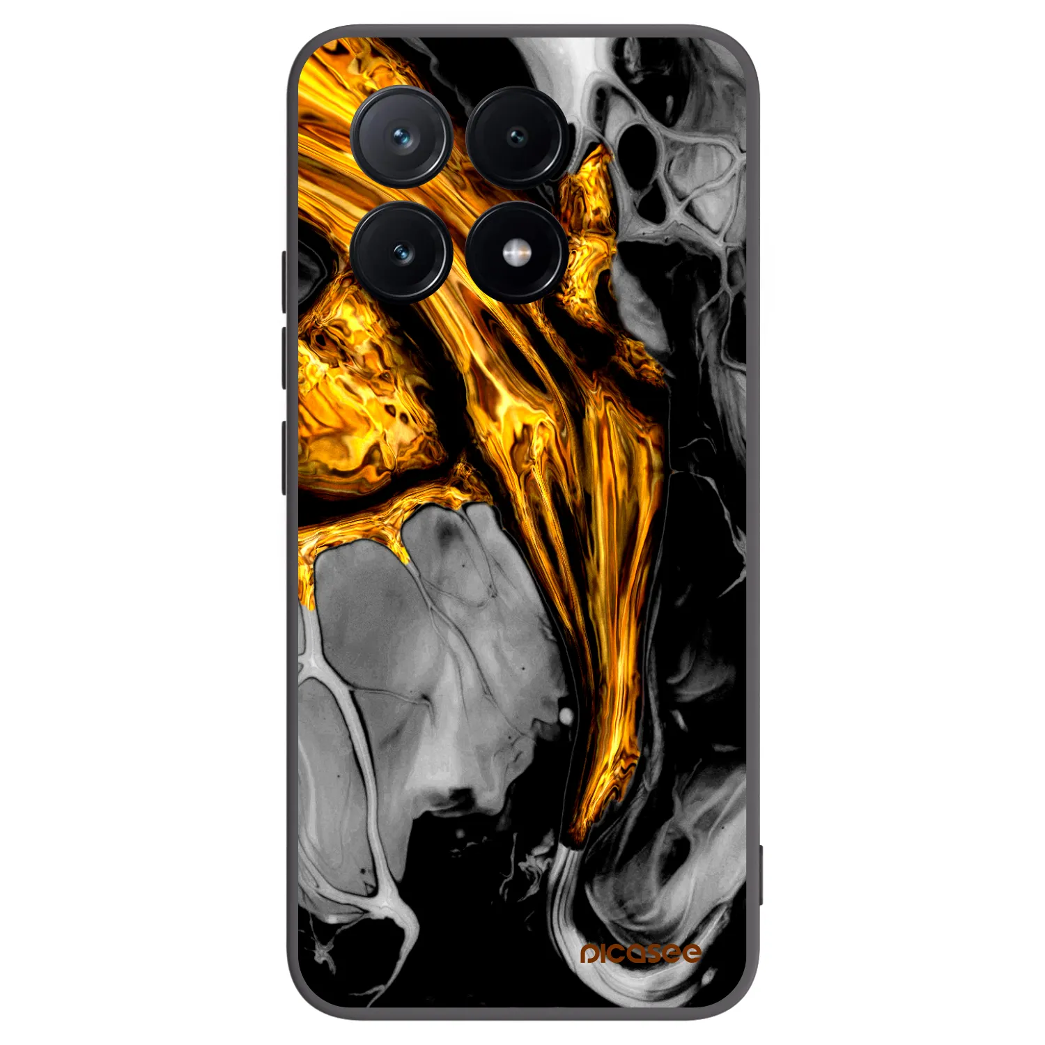 Picasee crna silikonska maskica za Xiaomi Poco X6 Pro - Black Gold