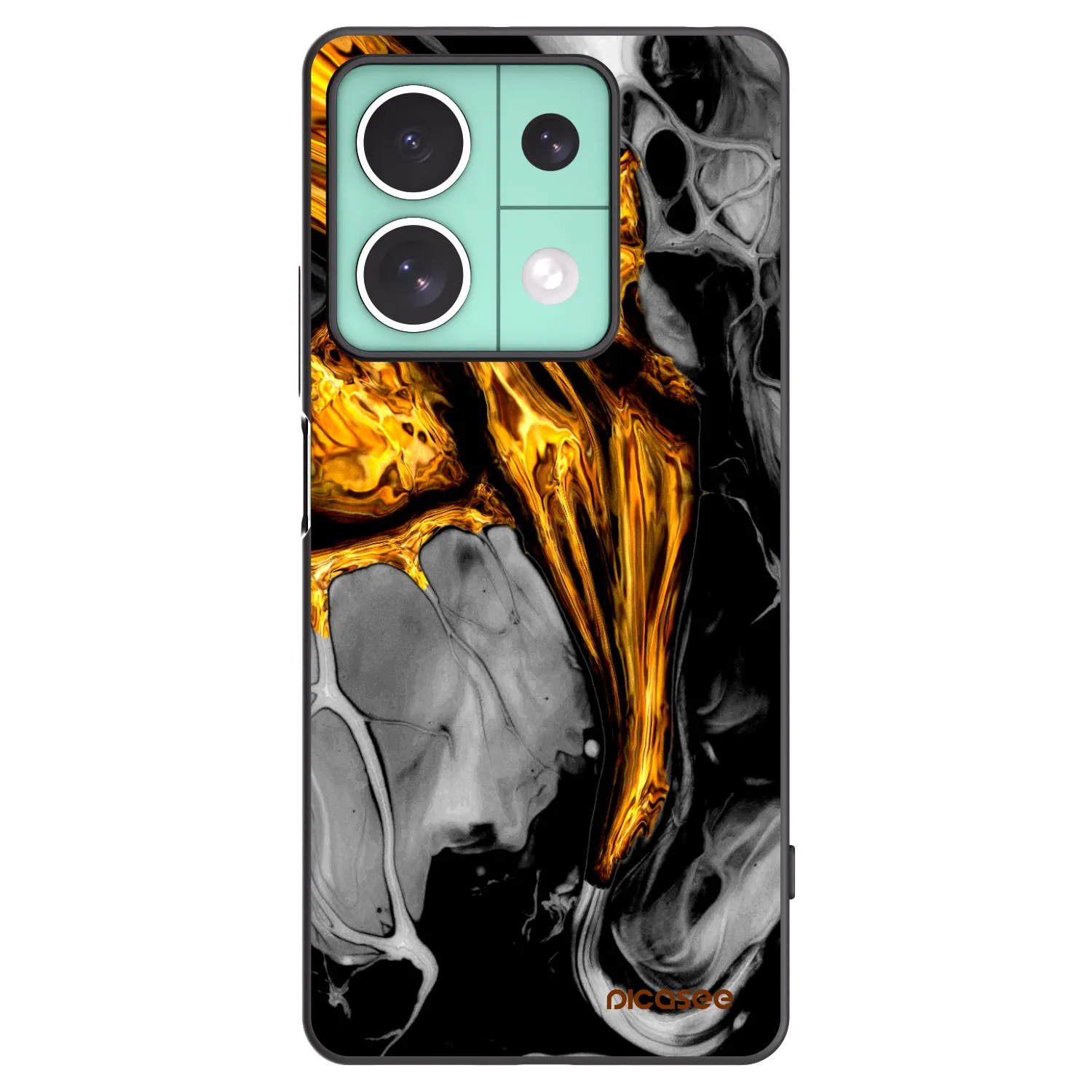 Picasee crna silikonska maskica za Xiaomi Redmi Note 13 5G - Black Gold