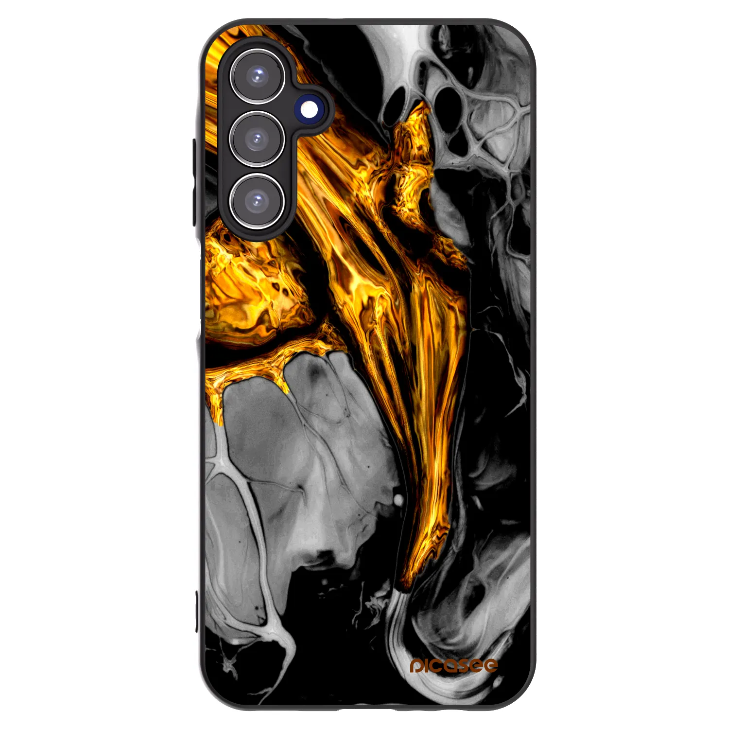 Picasee crna silikonska maskica za Samsung Galaxy A15 A155F 4G - Black Gold