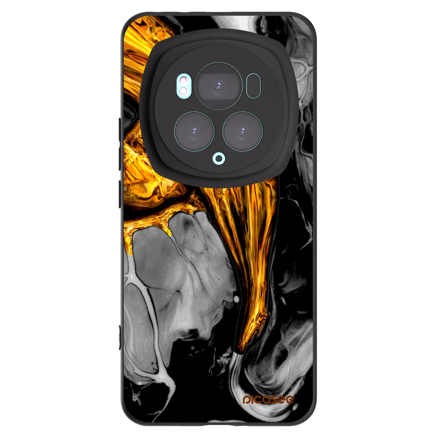 Picasee crna silikonska maskica za Honor Magic6 Pro - Black Gold