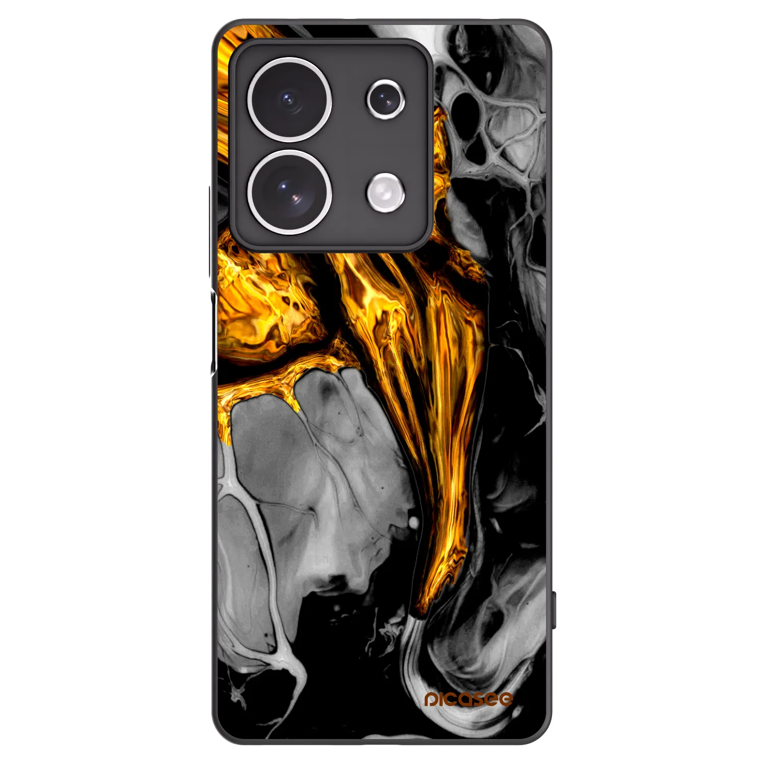 Picasee crna silikonska maskica za Xiaomi Redmi Note 13 4G - Black Gold