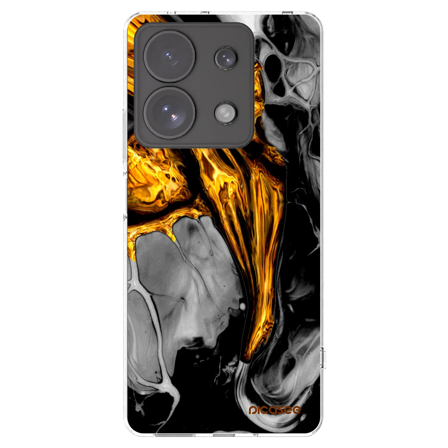 Picasee silikonska prozirna maskica za Xiaomi Redmi Note 13 Pro 4G - Black Gold